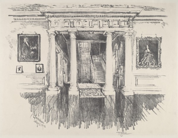 The Hall at Cliveden, 1912.