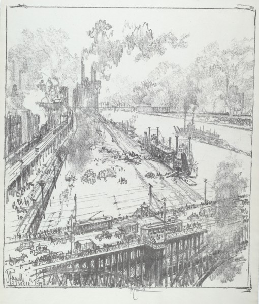 The Levee from Eads Bridge, St. Louis, 1919.