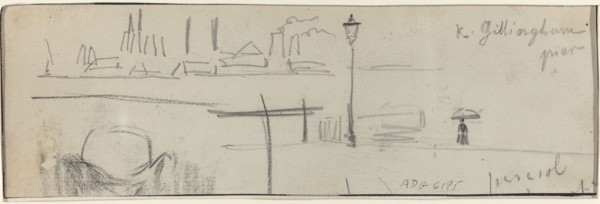 Gillingham Pier, London [verso], c. 1884.