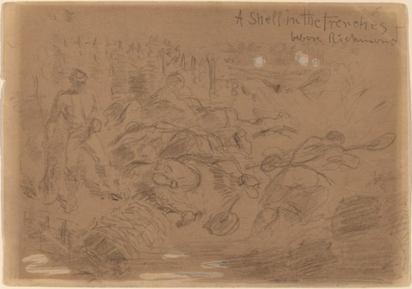 A Shell in the Trenches before Richmond [recto], 1862.