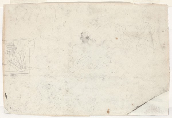 Figure on Horseback and Other Studies [verso], 1861.