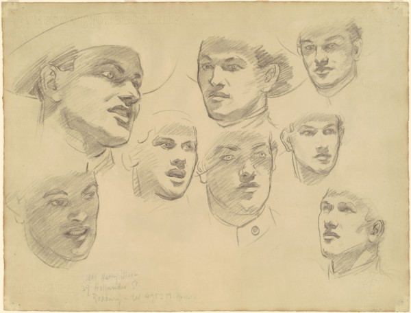 Studies for "Entering the War", 1920-1922.