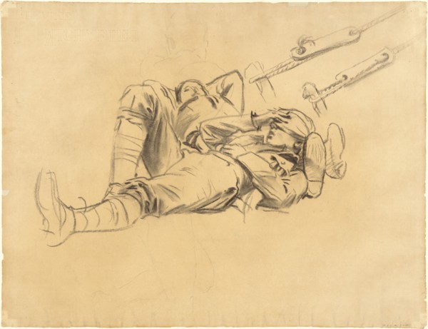 Studies for "Gassed" [recto], 1918-1919.
