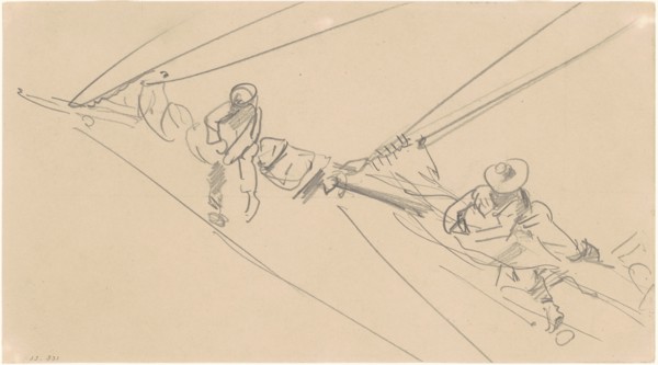 Men on a Spar, c. 1876.
