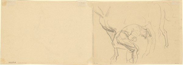 Study for "Shoeing Calvary Horses at the Front" [verso], 1918.