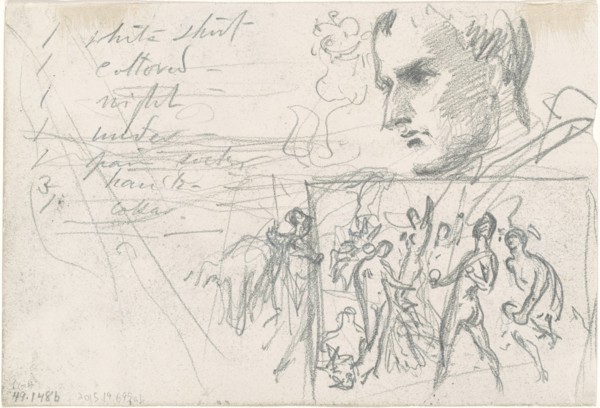 Napoleonic Head and Judgment of Paris [verso], c. 1871-1872.