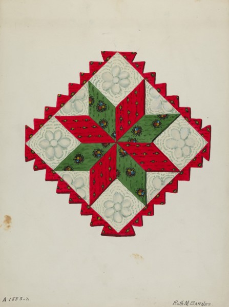 Quilt Block, c. 1936.