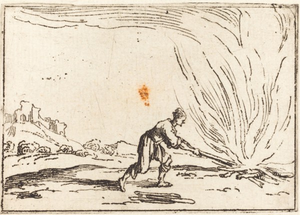 Man Attending a Fire.
