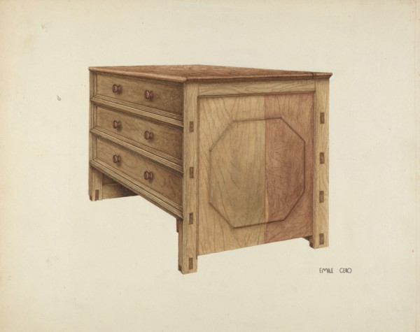 Wooden Chest, c. 1938.
