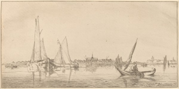 River with Town, 1775.