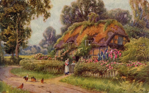 Thatched cottage, 1930s.