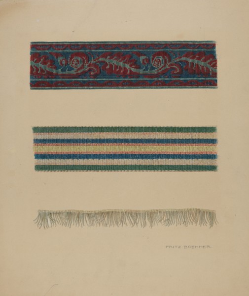 Upholstery Trim, c. 1938.
