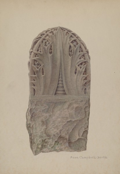 Stone Gate Post, c. 1939.