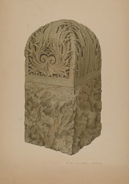 Stone Gate Post, c. 1939.