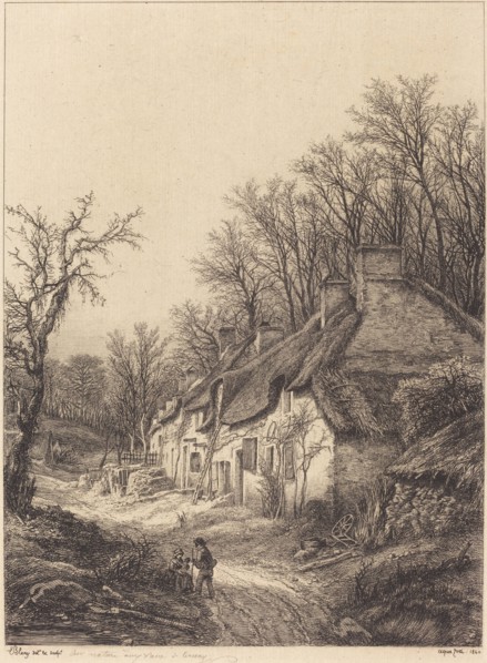 Cottages in Winter, 1840.