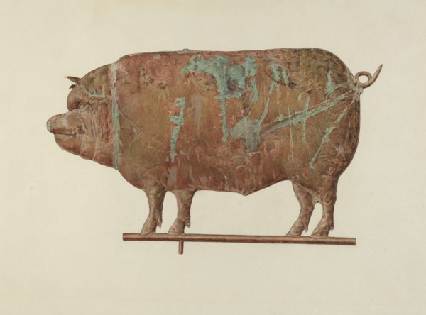 Pig Weather Vane, c. 1940.