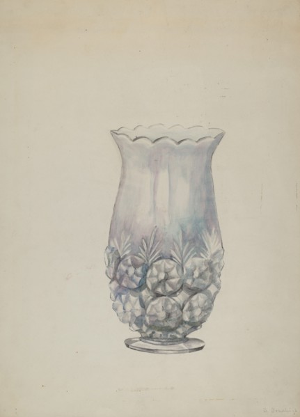 Glass Celery Dish, c. 1937.