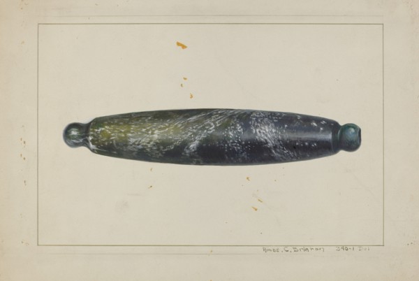Glass Rolling Pin, c. 1938.