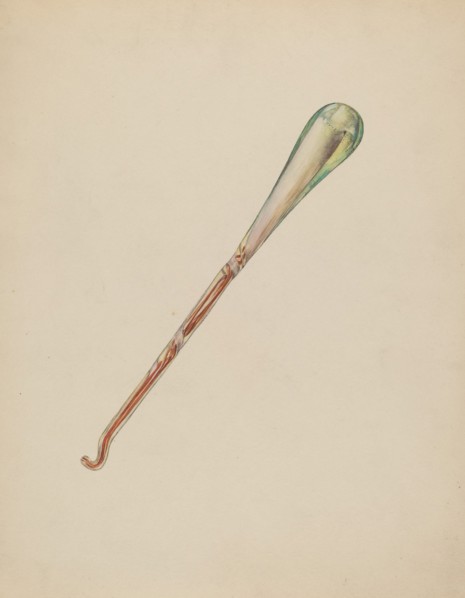 Glass Button Hook, c. 1938.