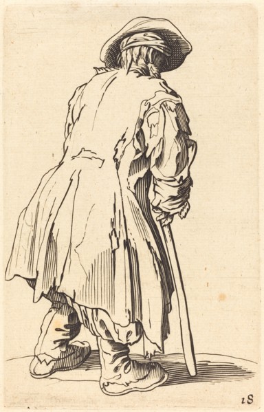 Old Beggar with One Crutch.