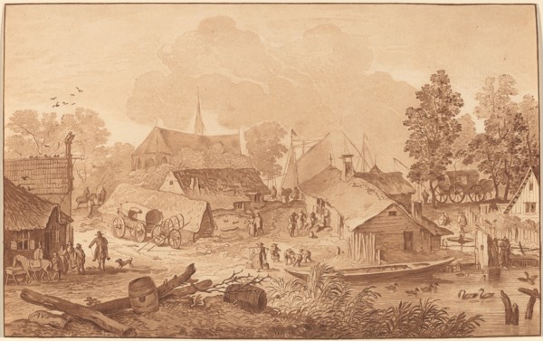 Village with Pond, c. 1782.