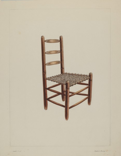 Wooden chair, probably 1938.