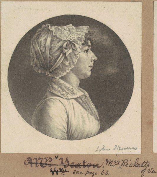 Mary Barr Ricketts, c. 1805.