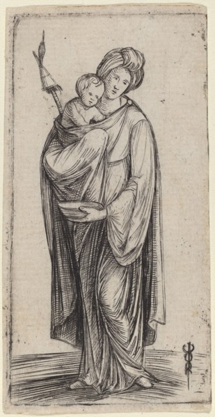 Woman and Child with Distaff.