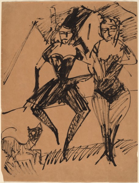 Two Dancers with a Cat, 1913.