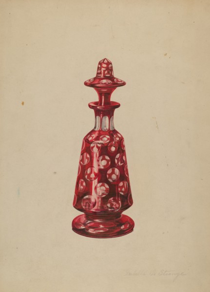 Glass Perfume Bottle, c. 1939.