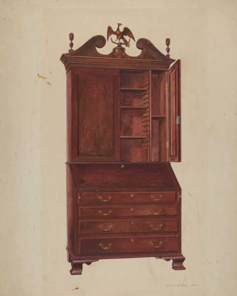 Chippendale Secretary, c. 1939.