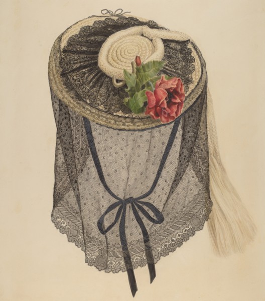 Lace and Straw Bonnet, c. 1940.