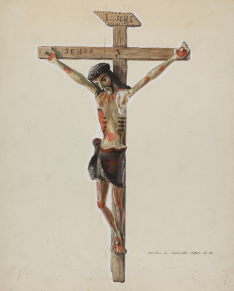 Painted Wooden Crucifix, c. 1939.