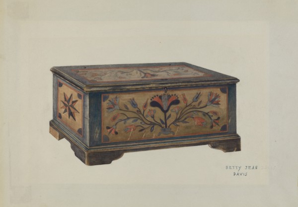 Pa. German Sample Chest, c. 1939. Creator: Betty Jean Davis.