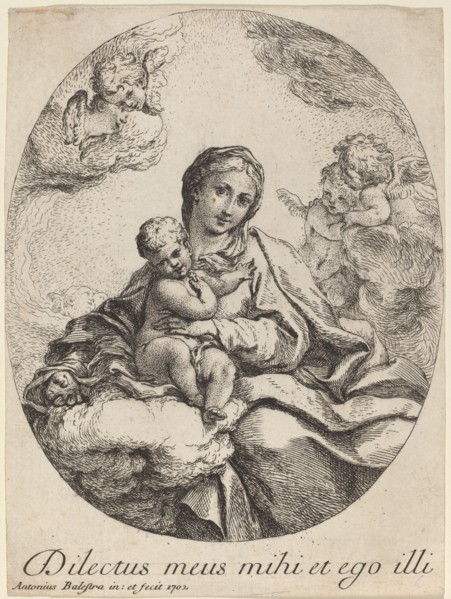 Virgin and Child on a Cloud, 1702.