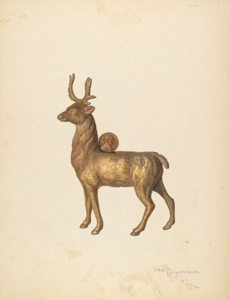 Child's Saving Bank (Deer), c. 1940.