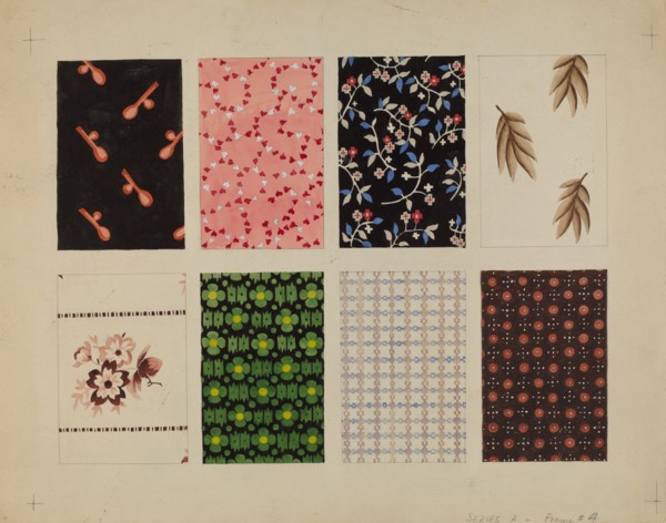 Figured Material from Quilt, c. 1936.