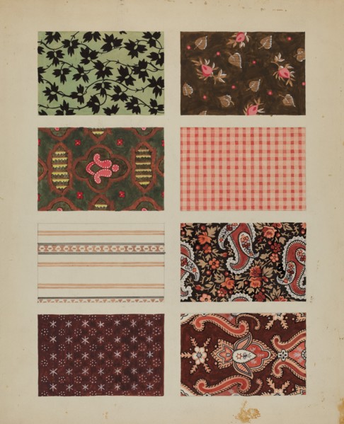 Figured Material from Quilt, c. 1936.
