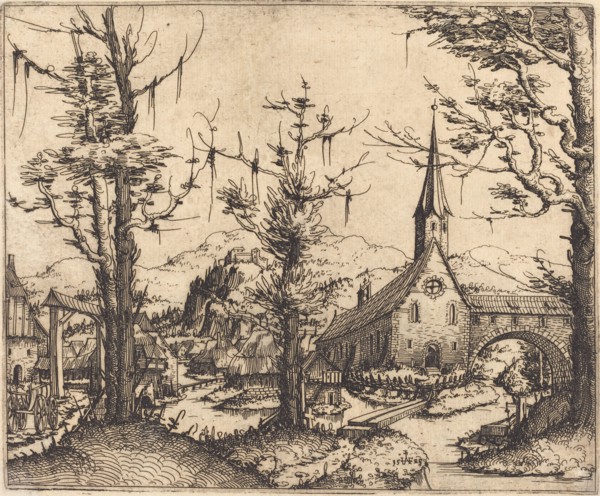 Landscape with a Village Church, 1545.