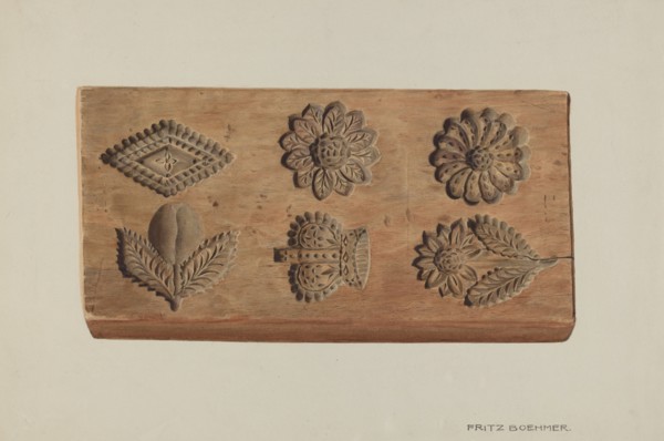 Pa. German Springerle Board, 1935/1942. Creator: Fritz Boehmer.