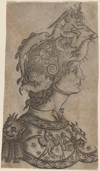 Man in a Fantastic Helmet, c. 1470/1480.