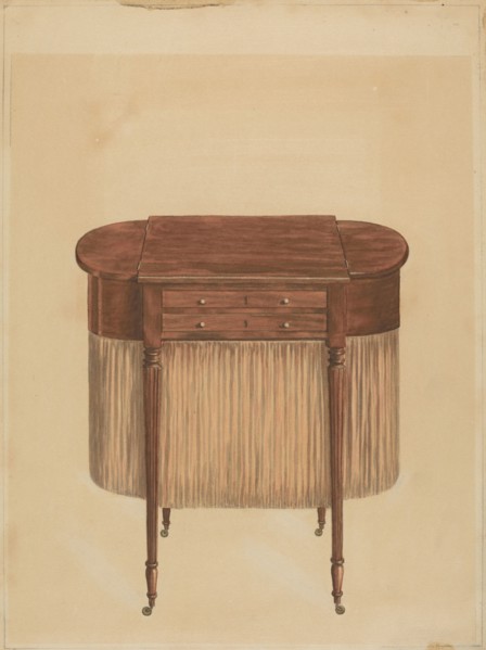 Sheraton Mahogany Sewing Table, 1935/1942.