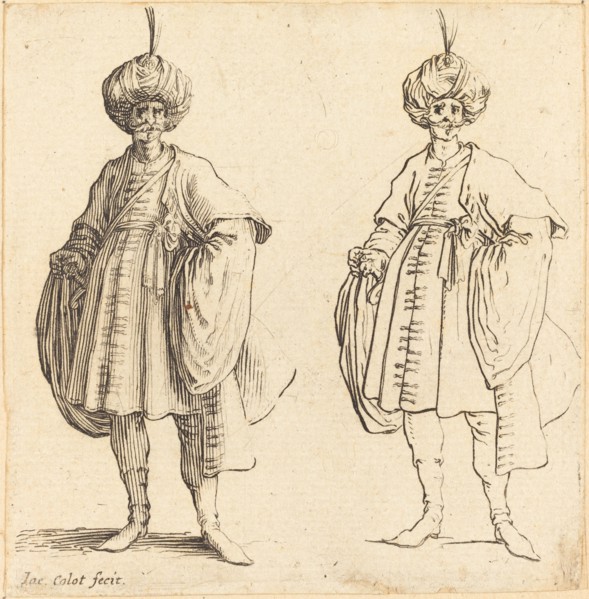 Two Turks Dressed in Turbans with a Plume.