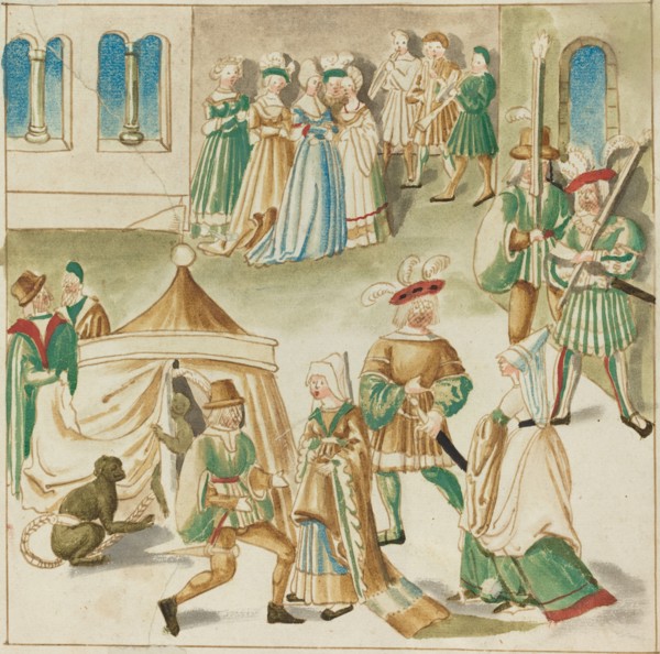 Court Amusements with Two Monkeys, c. 1515.