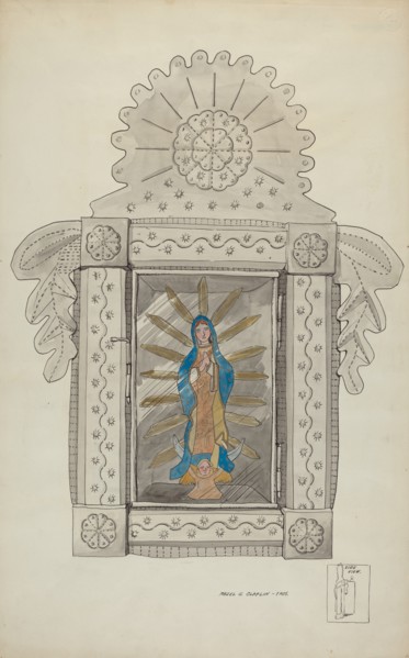 Tin Nicho Containing Guadalupe Bulto, c. 1936.