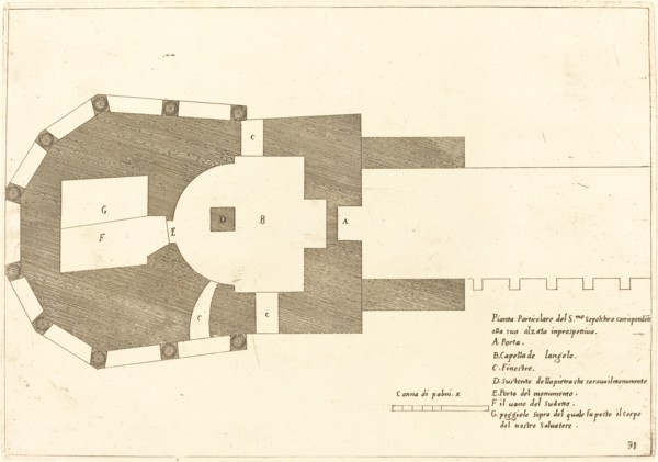 Plan of the Church of the Holy Sepulchre, 1619.