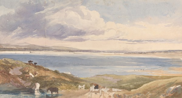 Landscape by the Shore with Road in Foreground.
