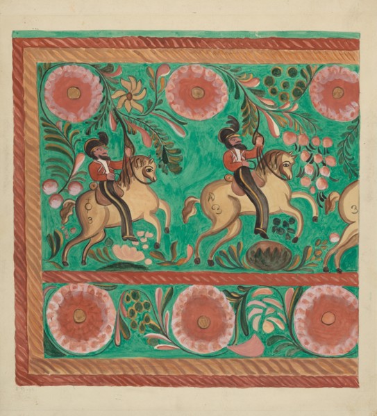 Chest of Native Pine, Painted in Oil, 1935/1942.