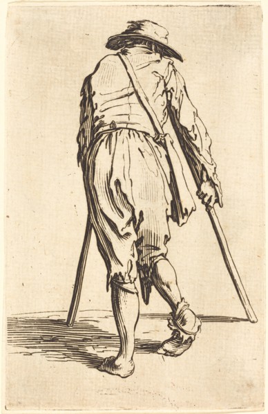 Beggar with Crutches and Hat, Back View, c. 1622.