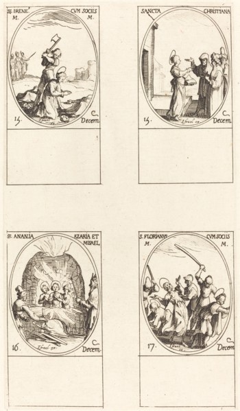 St. Bibiana; St. Birinus; St. Barbara; St. Sabbas.